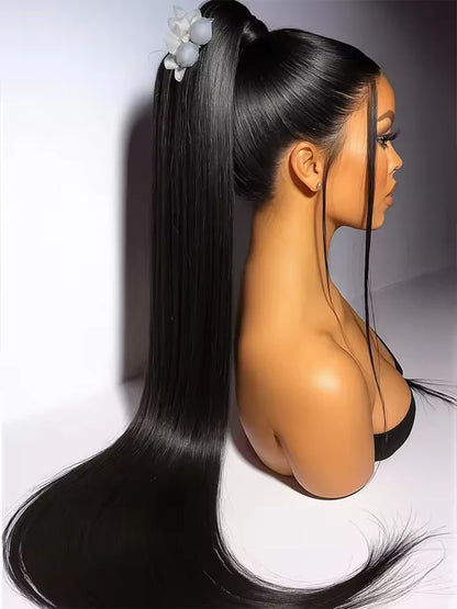40 Inch Straight Human Hair Lace Front Wig Glueless