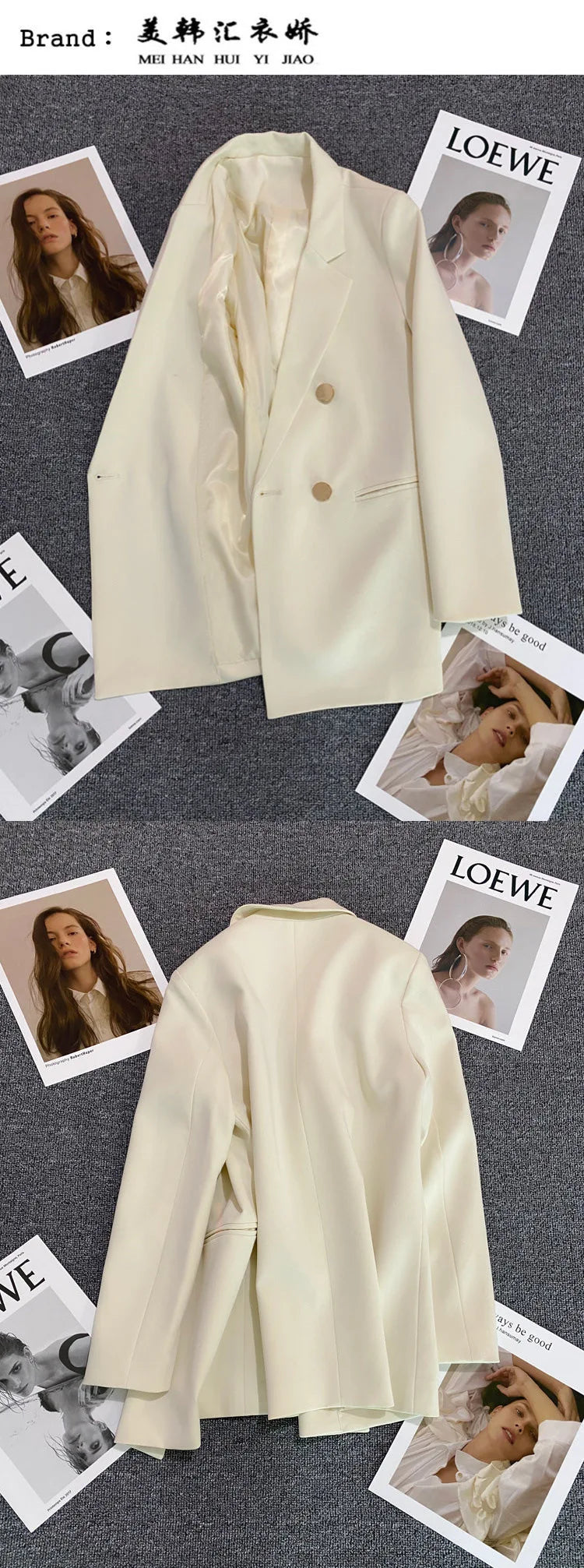 Candy Color Slim Blazer with Notched Collar and Metal Buttons