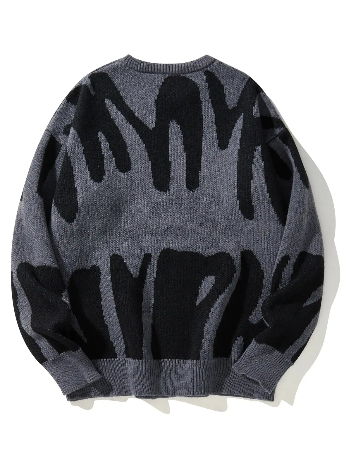 Irregular Jacquard Pattern Pullover Sweater Men Casual