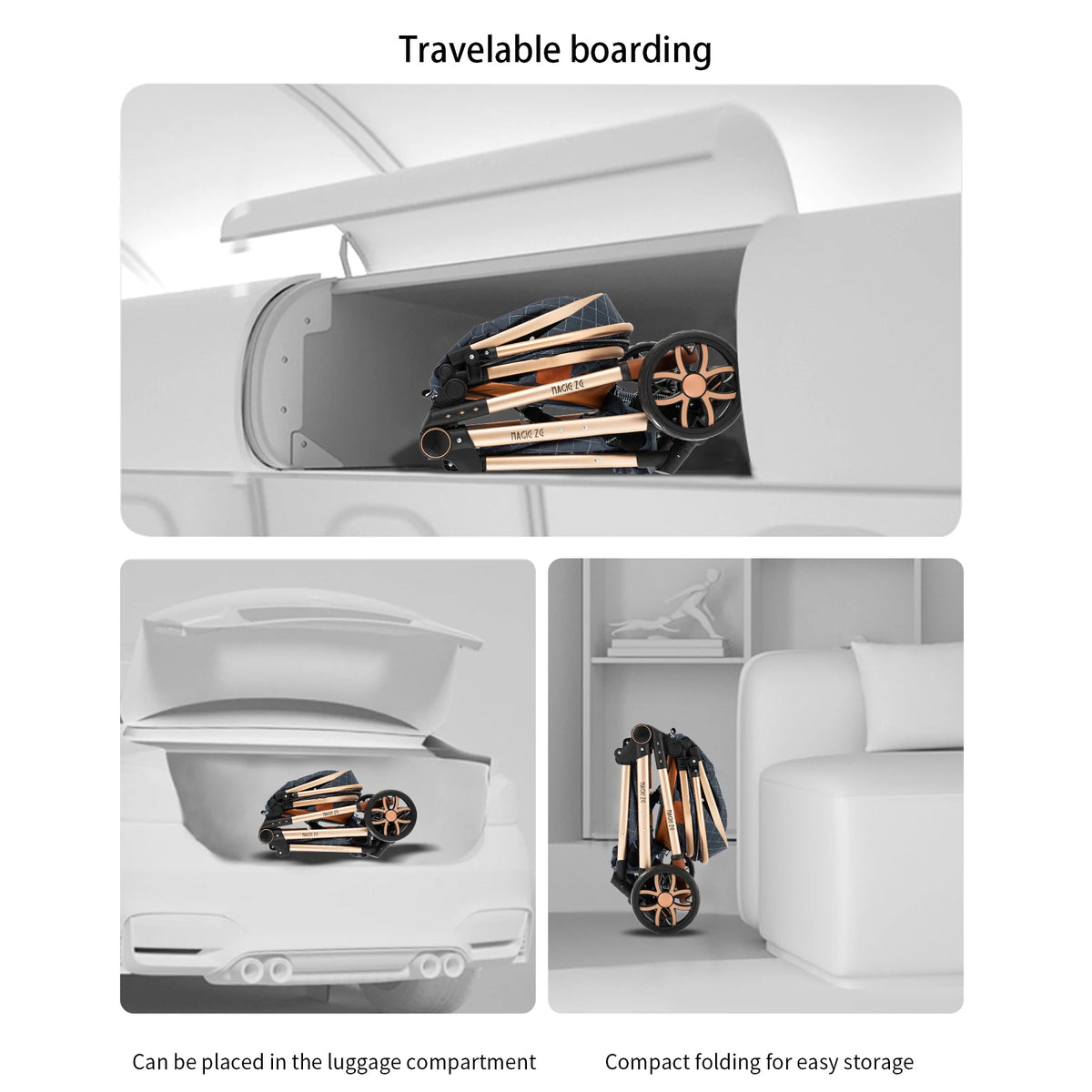Lightweight 3 in 1 Baby Stroller Travel System