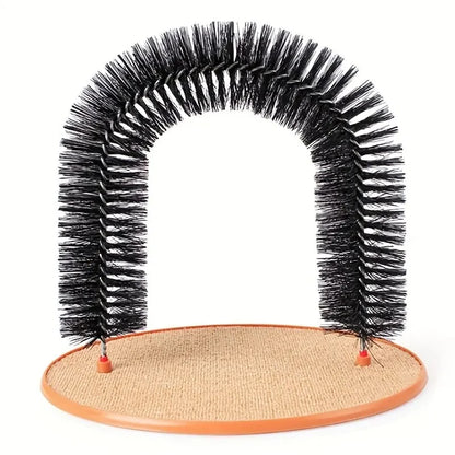 Cat Toy Arch with Massage Brush and Scratching Pad