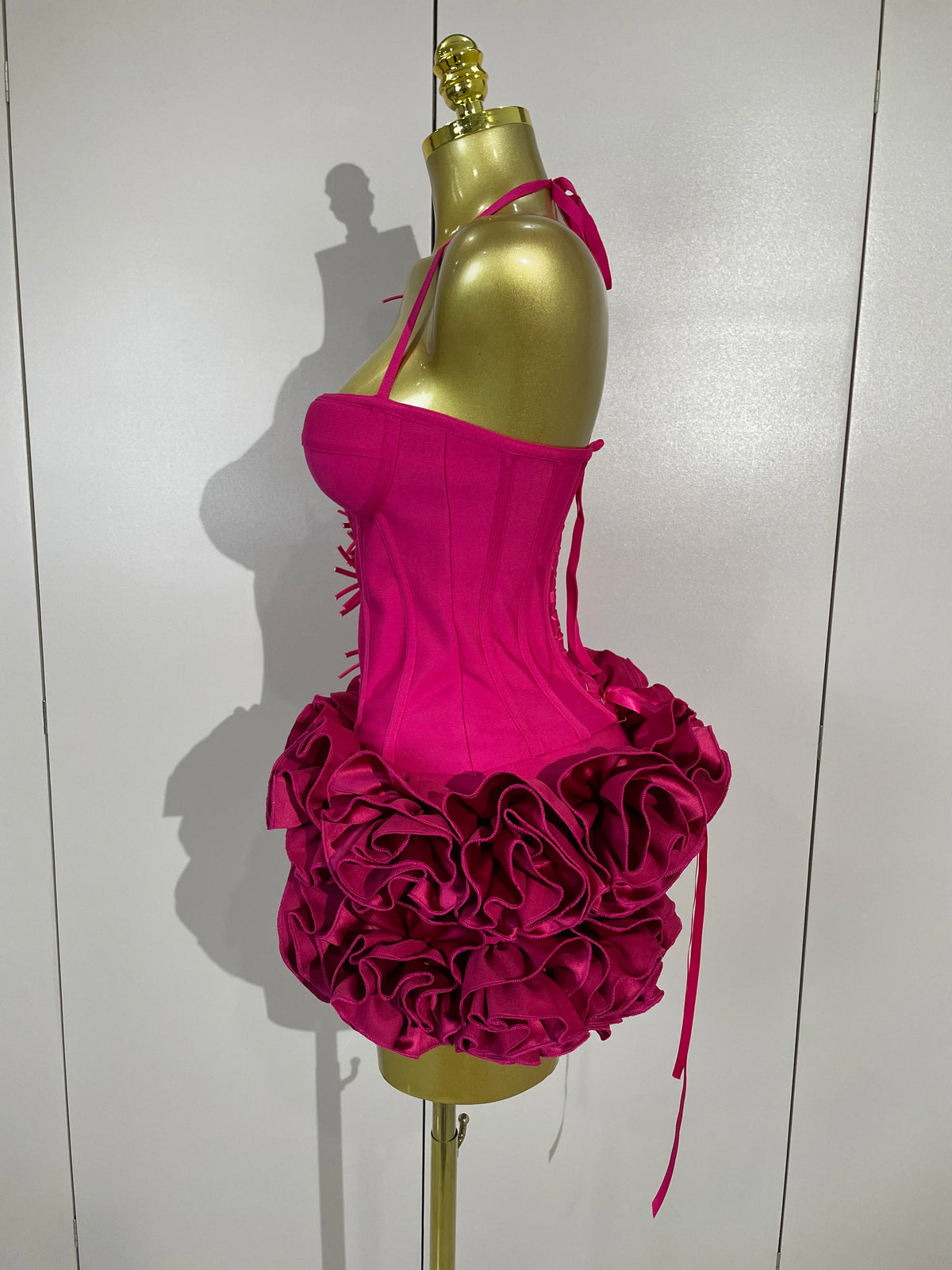 Women Red Black Bandage Two Piece Cocktail Gown
