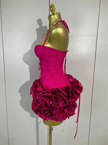 Women Red Black Bandage Two Piece Cocktail Gown