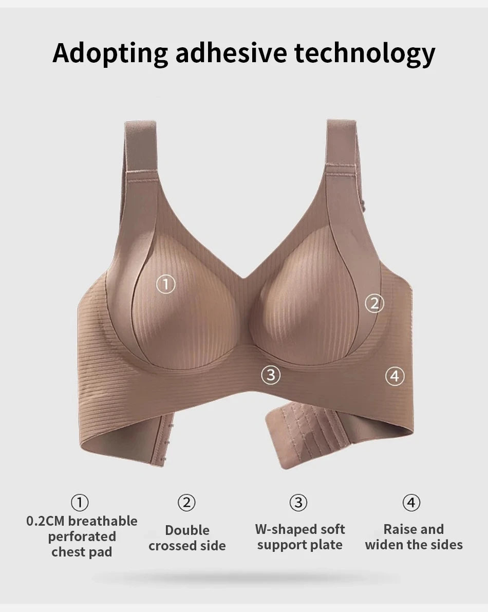 Women's Seamless Wire-Free Bra, Thin Style, Large Size