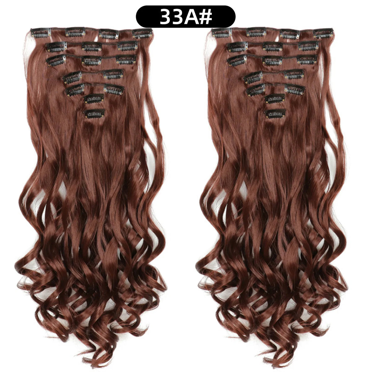 22 Inch Curly Wavy Clip In Hair Extensions Synthetic