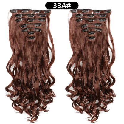 22 Inch Curly Wavy Clip In Hair Extensions Synthetic