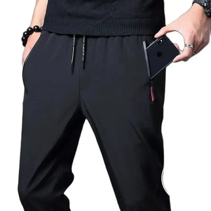 Men's Casual Straight Slim Fit Jogger Pants Polyester Blue Gray