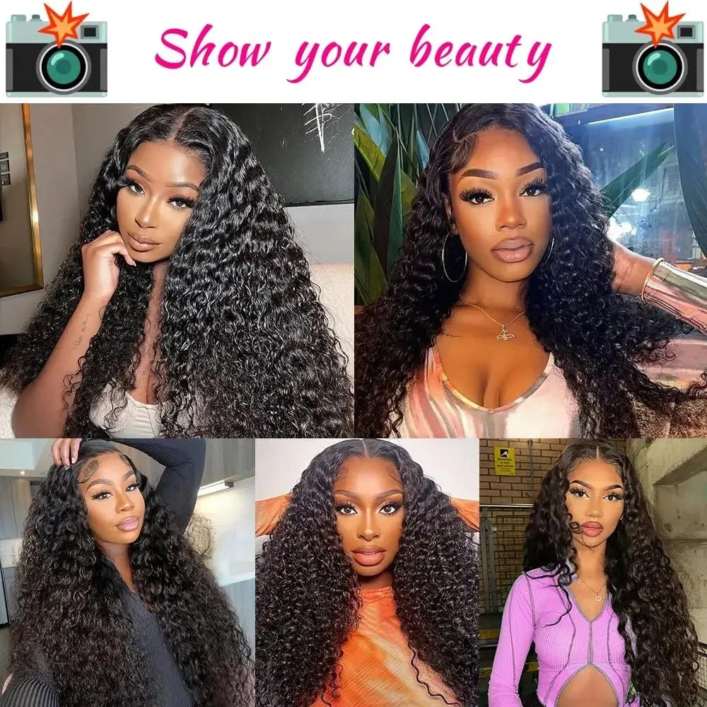 13x6 Glueless Brazilian Deep Wave Lace Frontal Wig