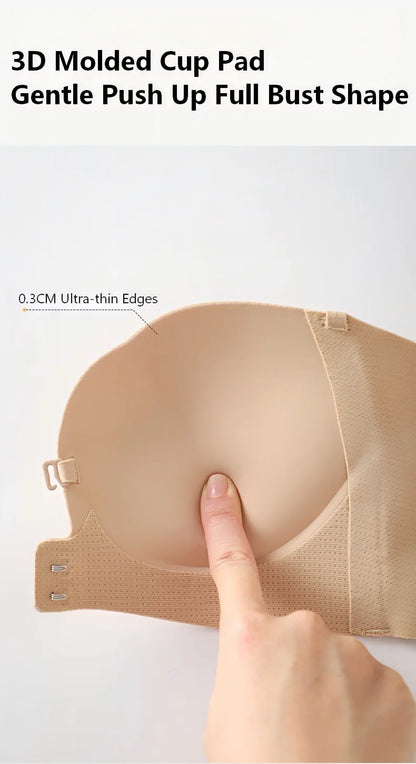 Wireless Strapless Pushup Bra 3D Molded Petal Design