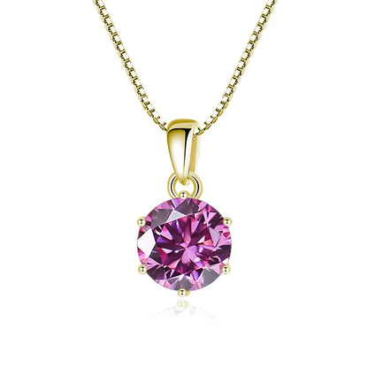 Moissanite Pendant Necklace 925 Sterling Silver Women