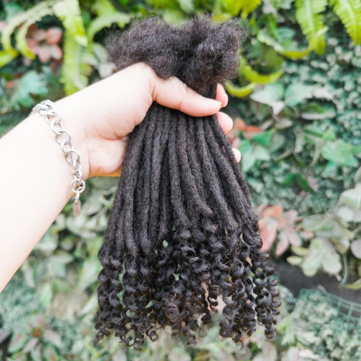 Natural Human Hair Dreadlock Extensions 8-12 Inch Curly Ends