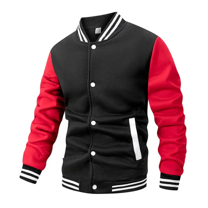 Men's Black And White Varsity Baseball Jacket