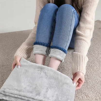 Women's Winter Plush Stretch Skinny Jeans