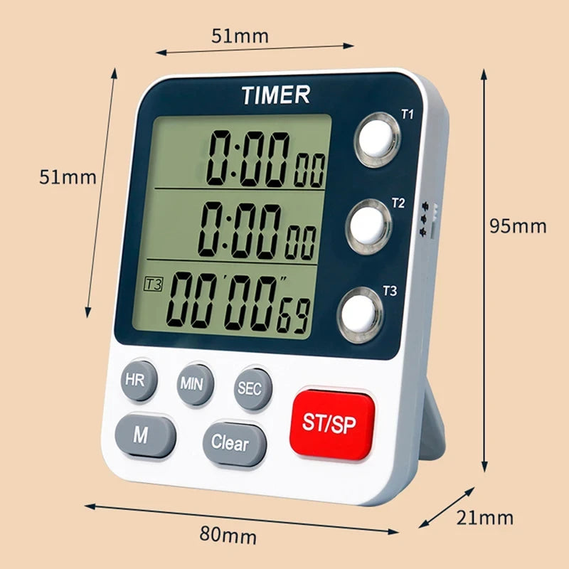 Digital Kitchen Timer with Adjustable Volume and LCD Display