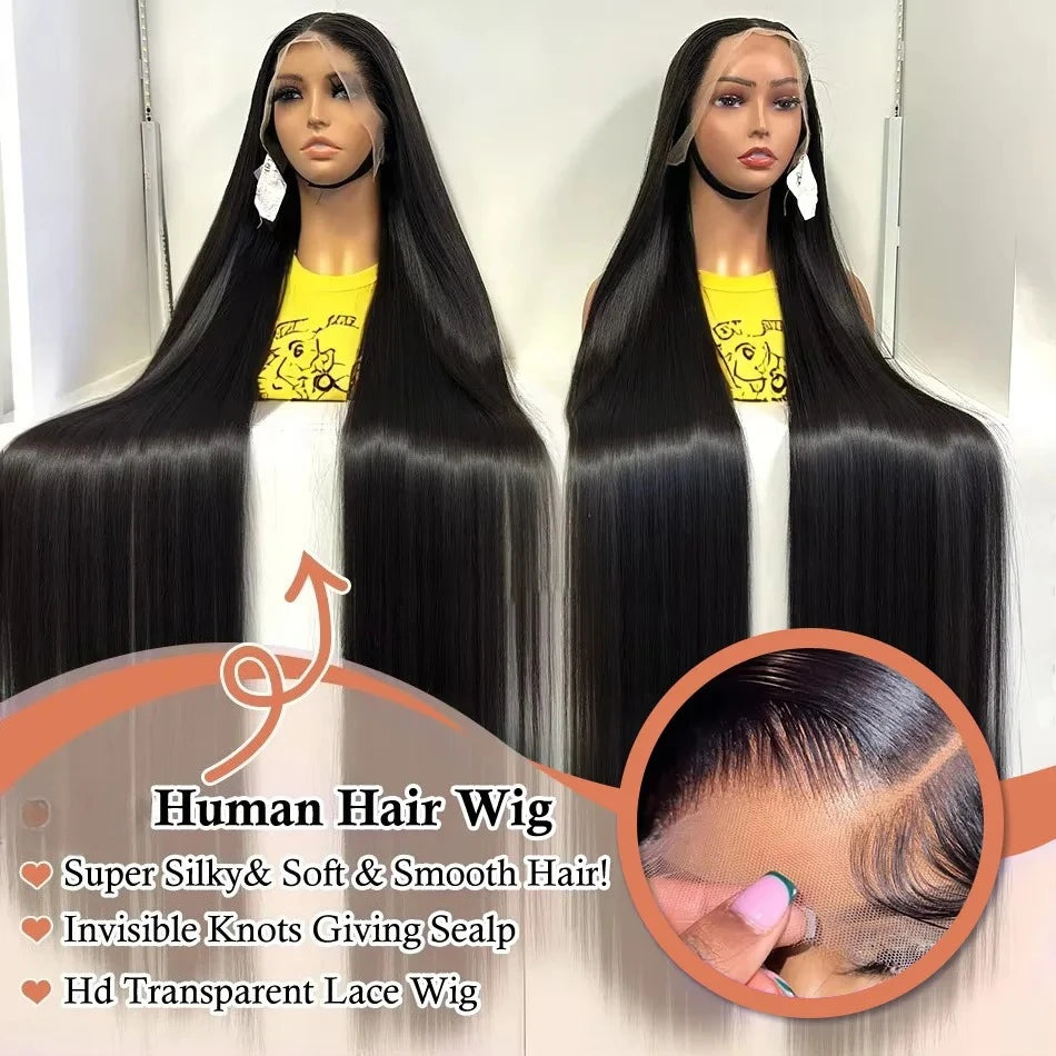 40 Inch Straight Lace Front Human Hair Wig