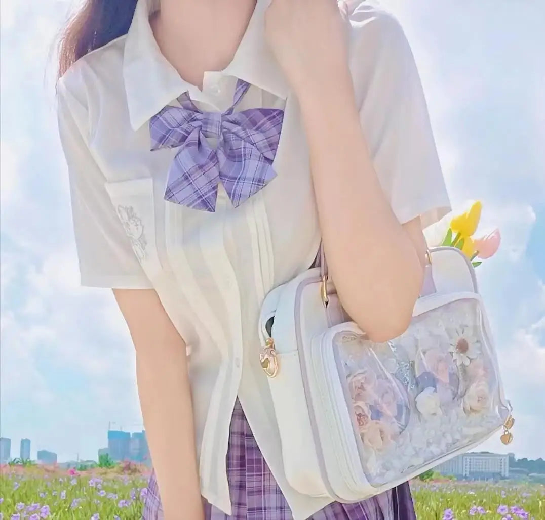 Y2K Transparent Bow Ita Bag Women Crossbody Handbag