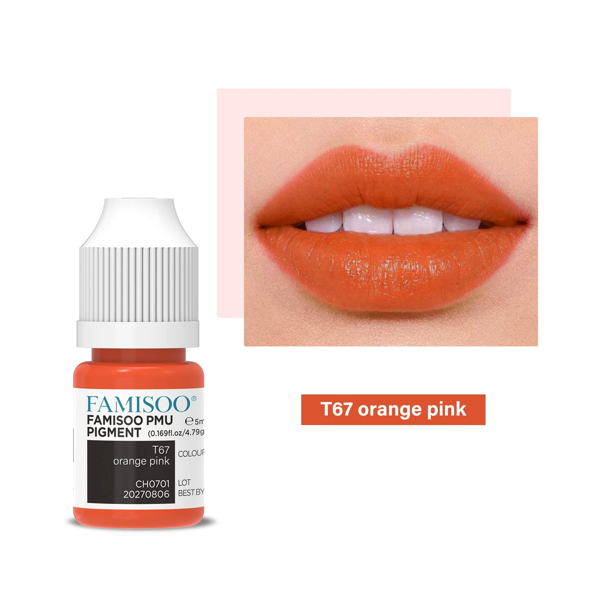 FAMISOO 5ML Permanent Makeup Pigment for Lips and Eyebrows