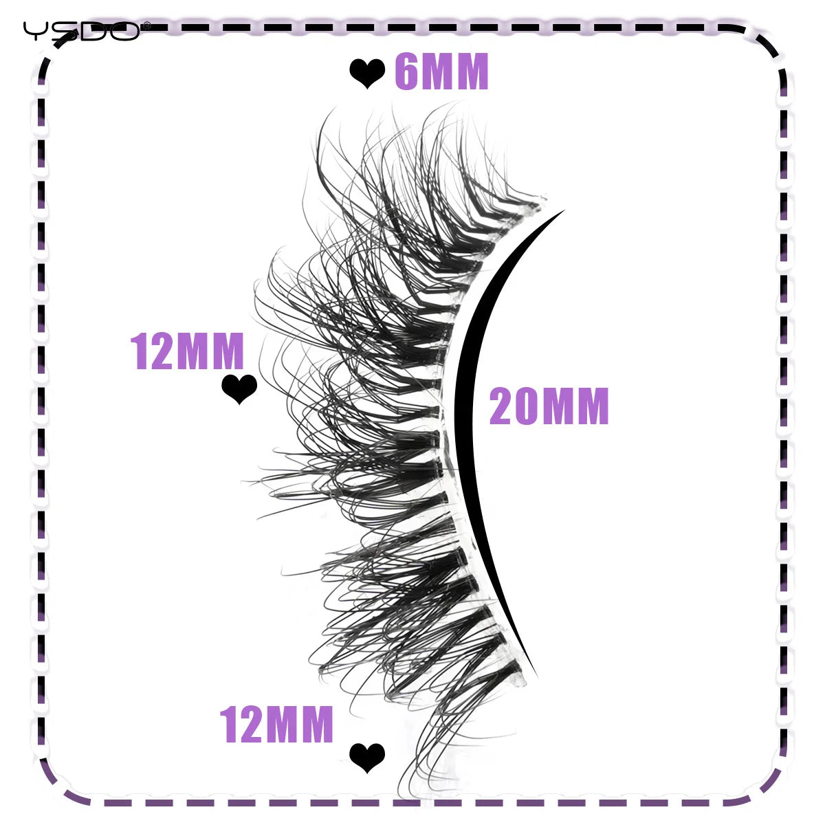 YSDO 5/10 Pairs Natural Soft Black Half Lashes