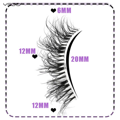 YSDO 5/10 Pairs Natural Soft Black Half Lashes