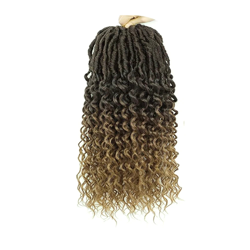Deep Faux Locs Crochet Hair Curly Ends Synthetic
