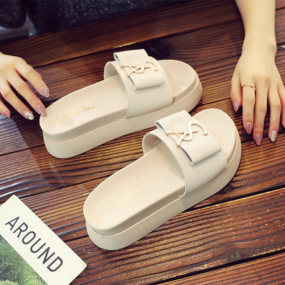 Women's Casual Leather Sandals with Thick Bottom
