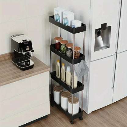 Multi-layer Metal Storage Trolley for Bathroom and Kitchen