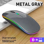 LED Wireless Mouse USB Rechargeable Bluetooth RGB