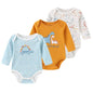 Kiddiezoom 3 Pcs Cotton Long Sleeve Baby Bodysuit