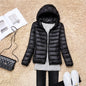 Women Hooded Puffer Jacket Plus Size Lightweight