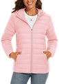 TACVASEN Women's Hooded Puffer Jacket Lightweight Casual