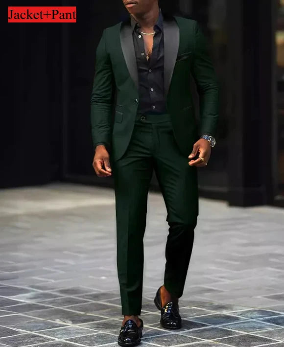 Men Slim Fit Tuxedo Suit for Weddings and Parties