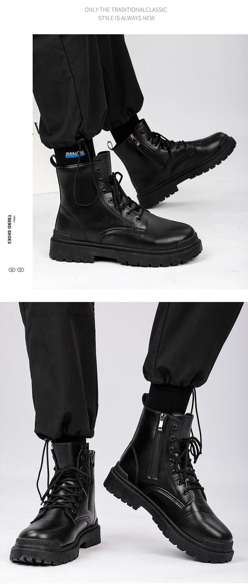 Men's Leather Ankle Boots for Outdoor Hiking