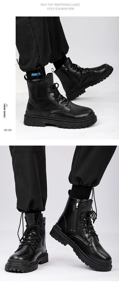 Men's Leather Ankle Boots for Outdoor Hiking