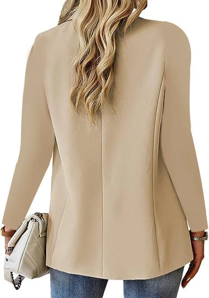 Women's Solid Button Blazer Coat Casual Office Jacket