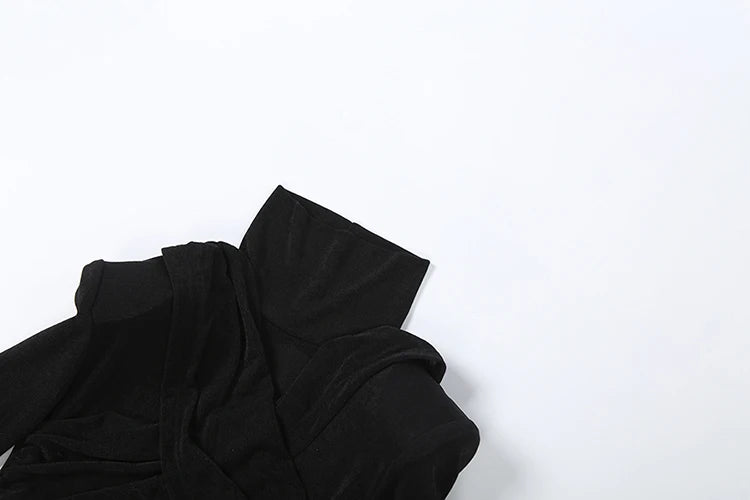 Maxi Dress Women Turtleneck Full Sleeve Backless
