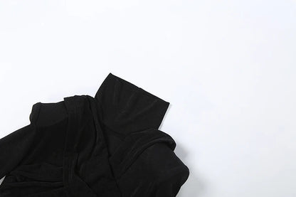 Maxi Dress Women Turtleneck Full Sleeve Backless