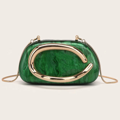 Gold PVC Evening Clutch Bag for Women