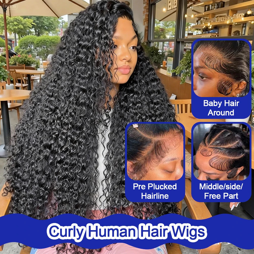 Jerry Curly 13x6 HD Lace Front Human Hair Wig 40 Inch