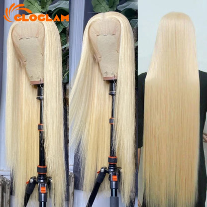 Straight 360 Lace Front Wig Human Hair Blonde 613