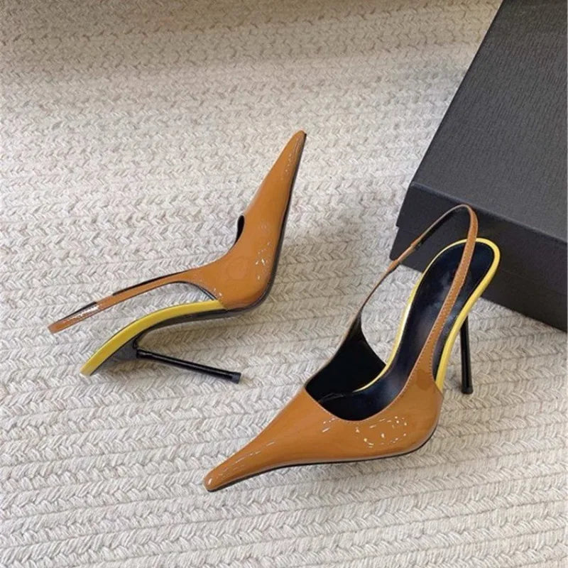 Fashion High Heels Women's Patent Leather Sandals