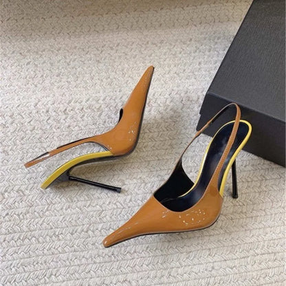 Fashion High Heels Women's Patent Leather Sandals