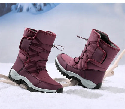 Men's Winter Ankle Boots Waterproof Plush Hiking Shoes