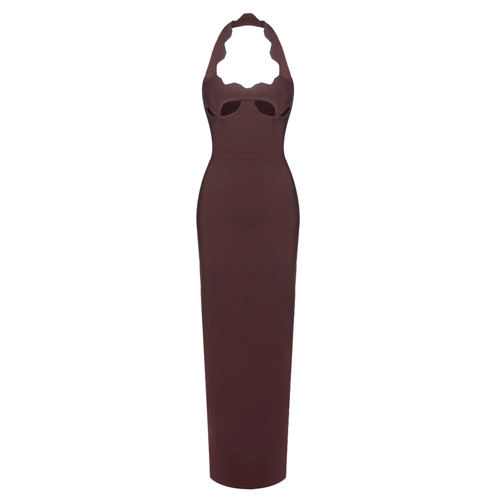 Elegant Black Halter Bodycon Dress for Women