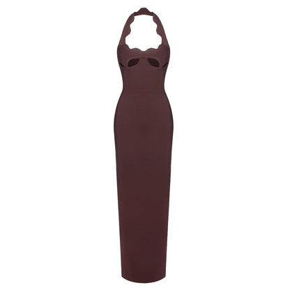 Elegant Black Halter Bodycon Dress for Women