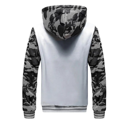 Men's Camouflage Winter Jacket Fleece Long Sleeve Coat