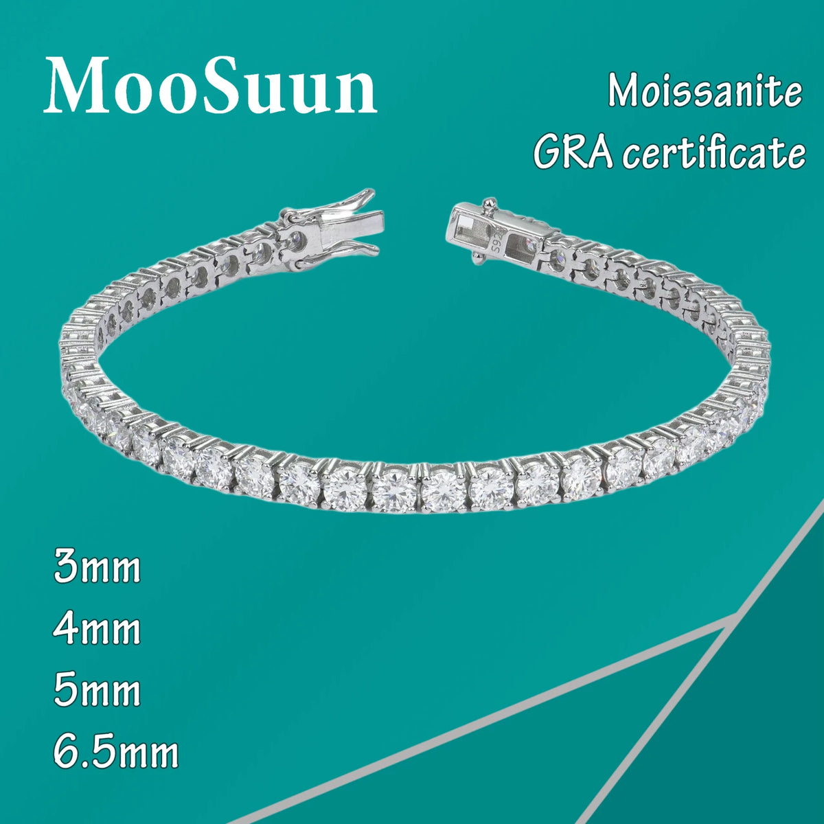 Moissanite Diamond Tennis Bracelet S925 Sterling Silver