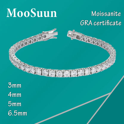 Moissanite Diamond Tennis Bracelet S925 Sterling Silver