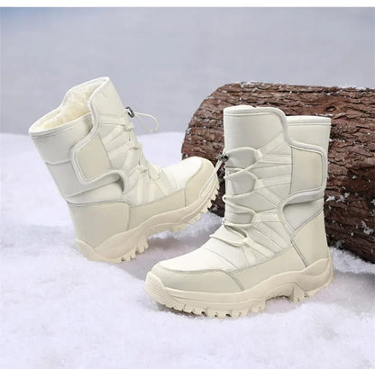 Men's Winter Ankle Boots Waterproof Plush Hiking Shoes