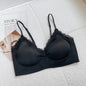 French Lace V Neck Seamless Wireless Bra S-XL