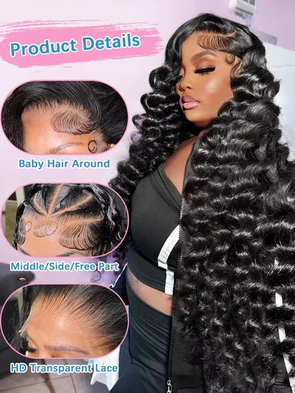 40 Inch Loose Deep Wave Lace Front Human Hair Wig